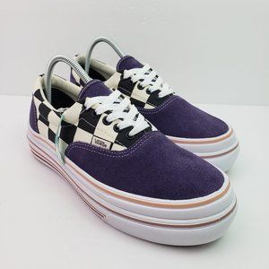 NEW Vans Off The Wall Old Skool Purple Checkered Low Platform Skate Shoes